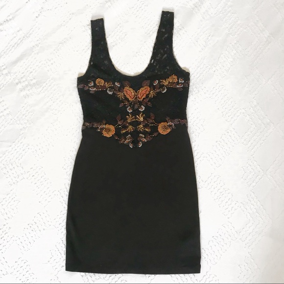 Free People Dresses & Skirts - Free People Black Embroidered Mini Dress